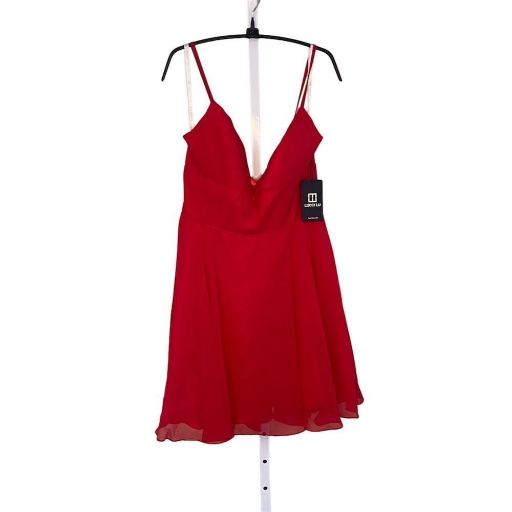 Lucci Liu NWT Cross Back Sleeveless Party/Cocktail Dress in Red Size 10